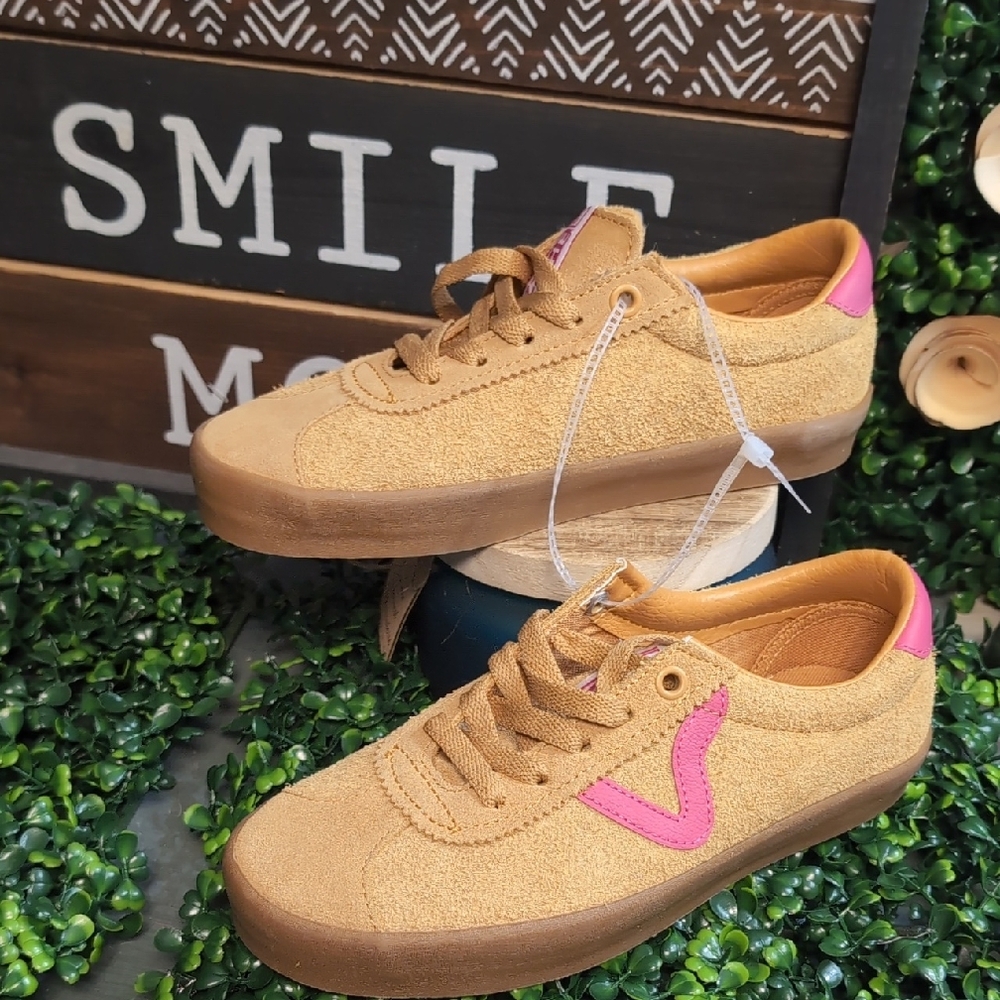 Sassy Suede & Popn Pink Leather Ladies Vans - Picture 11 of 14